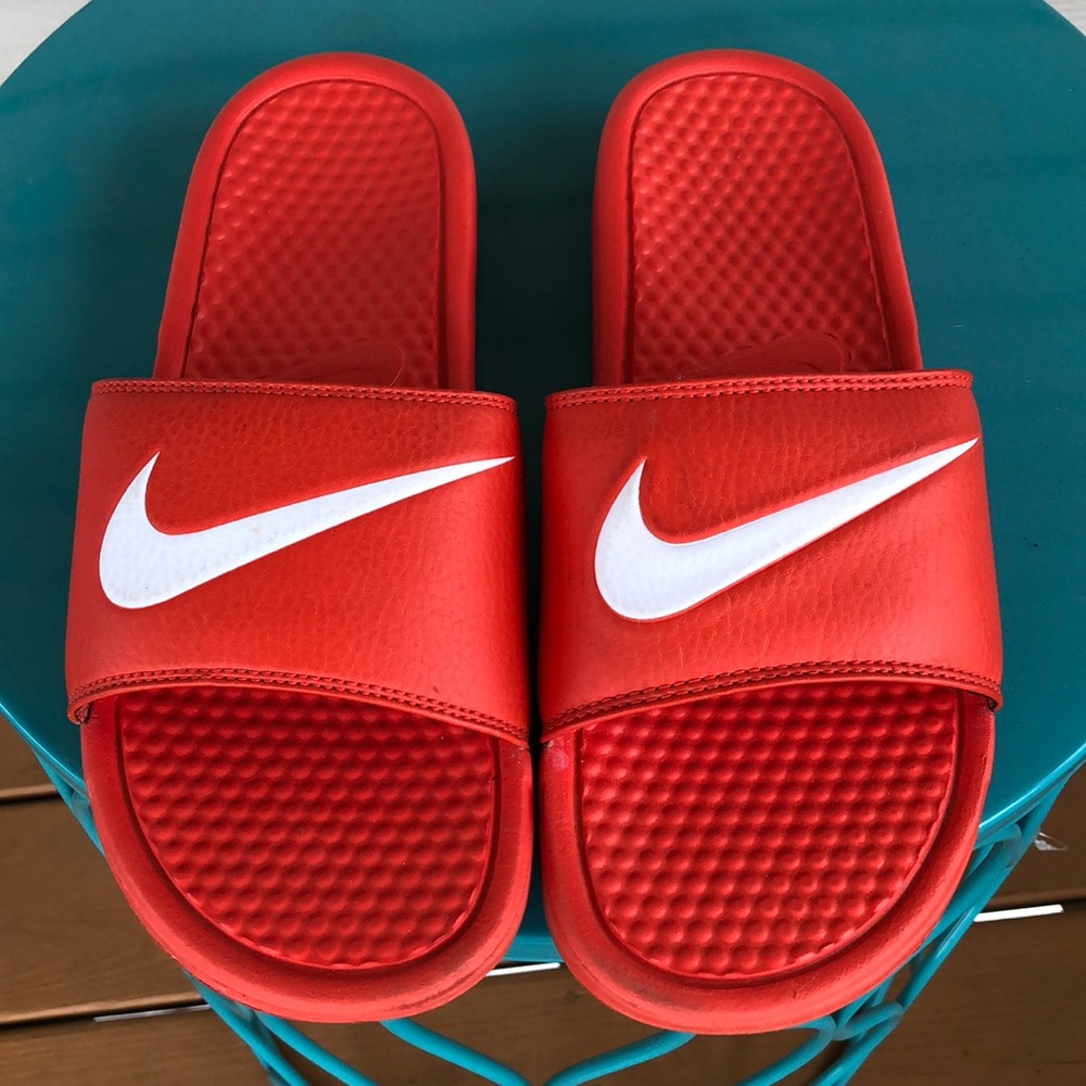 Nike orange slides men’s 9